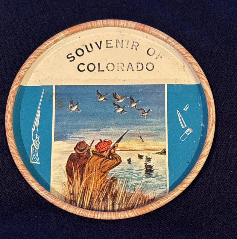 Vintage Colorado duck hunting souvenir coaster