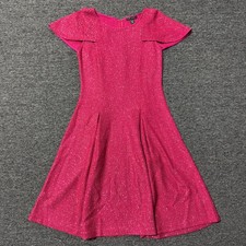St. John Flutter Sleeve Evening Party Knit Embellished Dress Sz 6 Pink