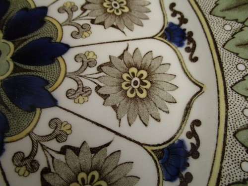Piatto da portata vintage Royal Doulton Inghilterra Cipro blu foglie verdi - Foto 3 di 9