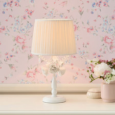 Pottery Barn LoveShackFancy Floral Crystal Bead Table Lamp 20.75" 