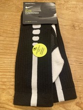 Nike Elite 1.5 Basketball Crew Socks Black White LARGE  Mens 8-12  5593-013