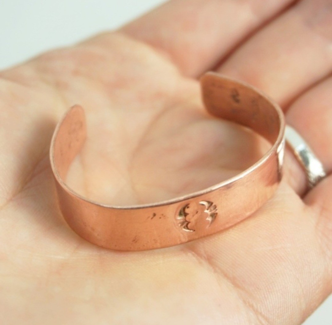 Solid Copper Native American Childs Cuff Bracelet… - image 6