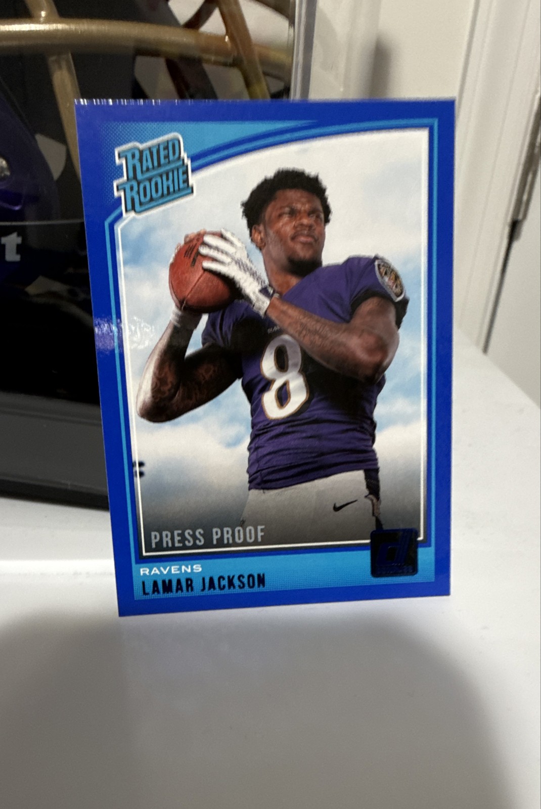 2018 Panini Donruss - Rated Rookie Lamar Jackson #317 Press Proof Blue (RC)