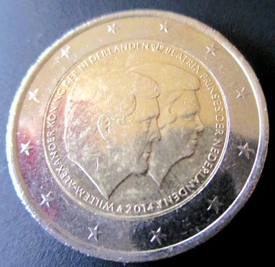 Gedenkmünze 2 Euro 2014 Niederlande Doppelportrait Willem Alexander/Beatrix - Bild 1 von 4