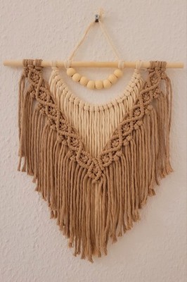 Makramee Wandbehang Boho 30x40cm Baumwolle Wandteppich Deko
