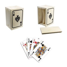 PORTA CARTE GIOCO SCATOLA LEGNO CONFANETTO DECOUPAGE POKER SCALA 40 DECORO