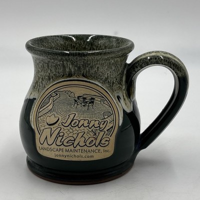 2012 Deneen Pottery Hand Thrown Drip Glaze Green Jonny Nichols Landscape