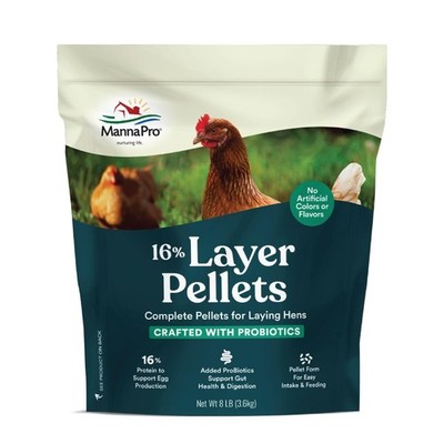 Manna Pro Layer Pellets Chicken Feed, 16% Protein 8 Pound (Pack of 1)