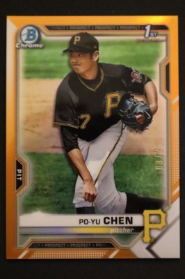 2021 Bowman Chrome 1st Prospects Po-Yu Chen BCP-223 Orange Refractor 8/75