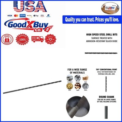 High-Speed Steel Drill Bit 13/32'' x 12'' - DWDDL Series, Black Oxide Finish, E...