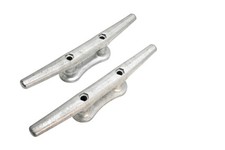 Boat Dock Cleats Pair Size 12" Cast Metal Silver Marine Hardware Tie Down