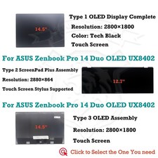 Touch Screen Full Assembly Hinge Up ASUS Zenbook Pro 14 Duo OLED UX8402ZE-IB99T
