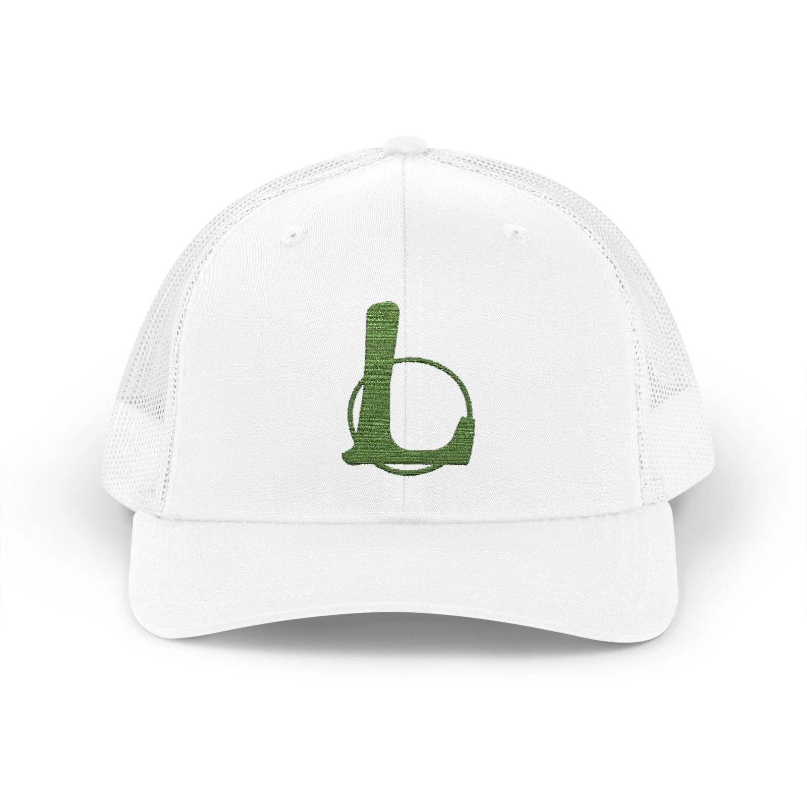 Green Grass Letter B hat Snapback Trucker Cap | embroidered initial