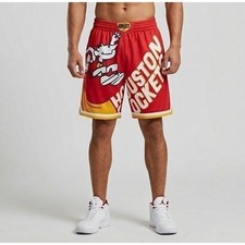 Mitchell & Ness Houston Rockets Shorts Mens Medium Red Hardwood Classics Rare