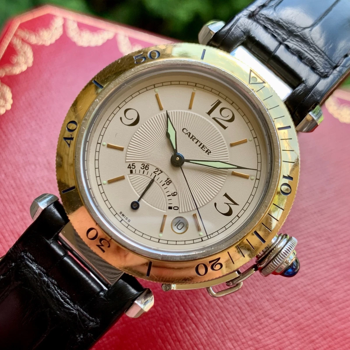 Cartier Pasha - 38 mm, Stainless Steel, Yellow Gold for sale | eBay