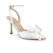 Women's Jewel Badgley Mischka Francine Evening Pumps Ivory Satin