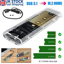 Image of New M.2 NVMe SSD to USB 3.2 Type-C Enclosure Case Converter Adapter M&B+ M Key #