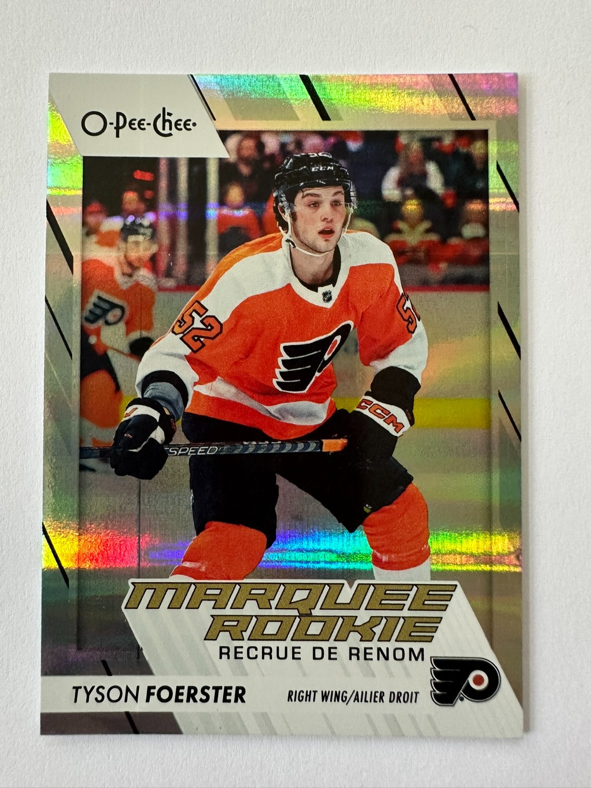 2023-24 UD O-Pee-Chee Tyson Foerster #567 Marquee Rookie Rainbow Foil 184/350