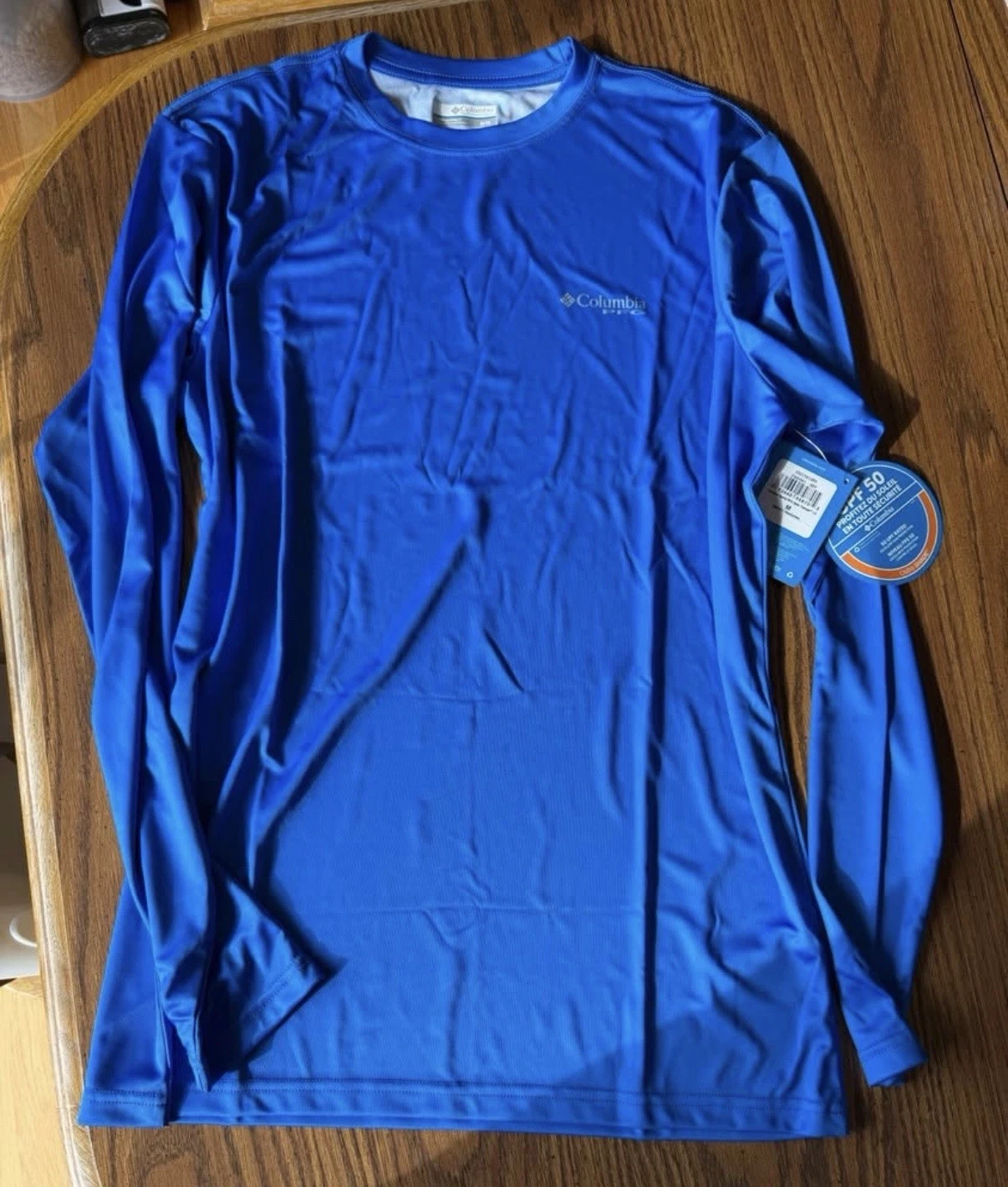 Men’s Columbia Terminal Tackle PFG Fishing Shirt Size Medium New with Tags Blue