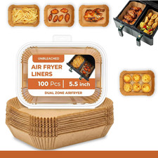 100Pcs Air Fryer Liners Parchment Paper Non Stick Greaseproof Ninja AF300/400UK