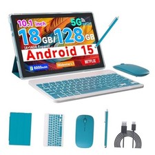 Tablet Android 15, 10 inch Tablet 18GB RAM 128GB ROM 2TB Expandable, Navy Blue