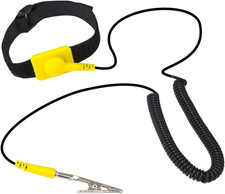 anti Static Wrist Strap Yellow Adjustable ESD Wrist Band with Grounding Cord Bra
