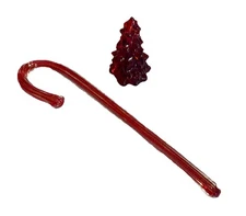 Mosser Glass 9" Candy Cane & Small Red Pine Tree