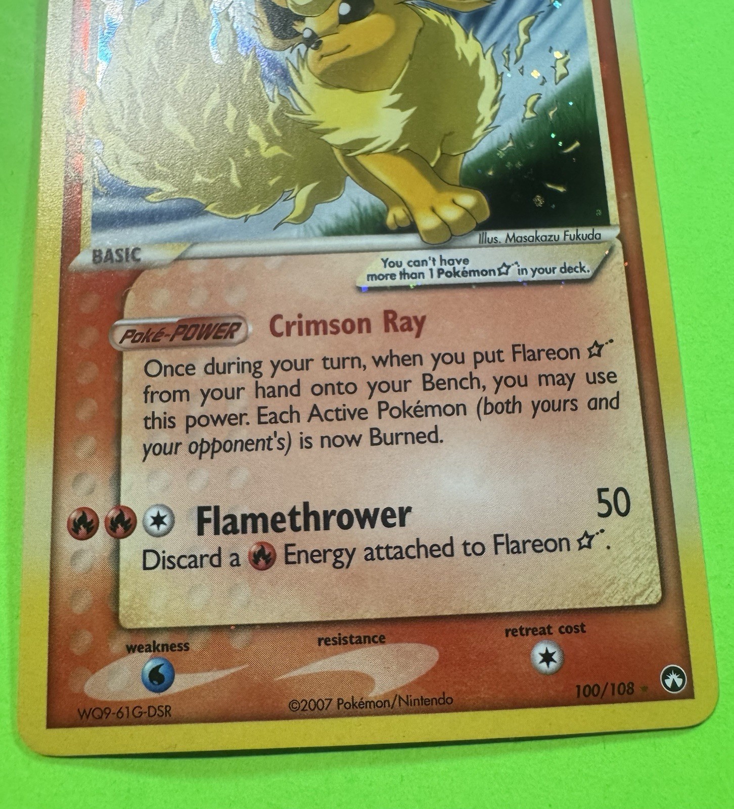 Pokemon Flareon Gold Star EX Power Keepers Holo Card 100/108 view 8