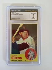 1963 Topps #30 Harvey Kuenn Signed CGC X JSA EX 5 Auto 8 -DK