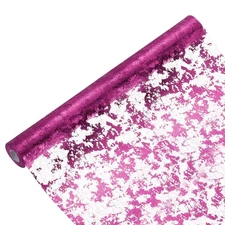 Fuchsia Table Runner Roll 20" x 15 Feet Sequin Foil Metallic Mesh Table Runner