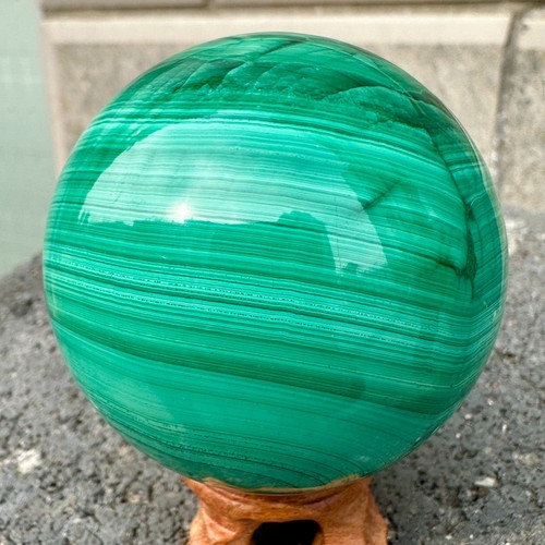 366g Rare Natural Malachite quartz hand Carved sphere Crystal Healing Gem ball - Picture 3 of 11
