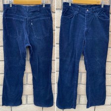 Vintage Levi  s 517 Dark Or Navy Blue Corduroy Pants Talon 42 Zipper 32 X 32
