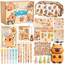 Capybara Stationery Gift Set for Kids,30 Piece Cute School Supplies Kit with ...