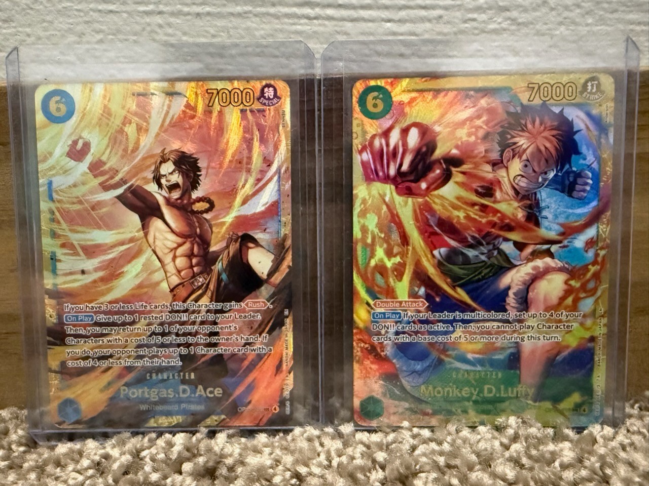 Tarjeta TCG de una pieza Monkey D. Luffy OP13-118 SEC y Portgas D. Ace OP13-119 FOIL