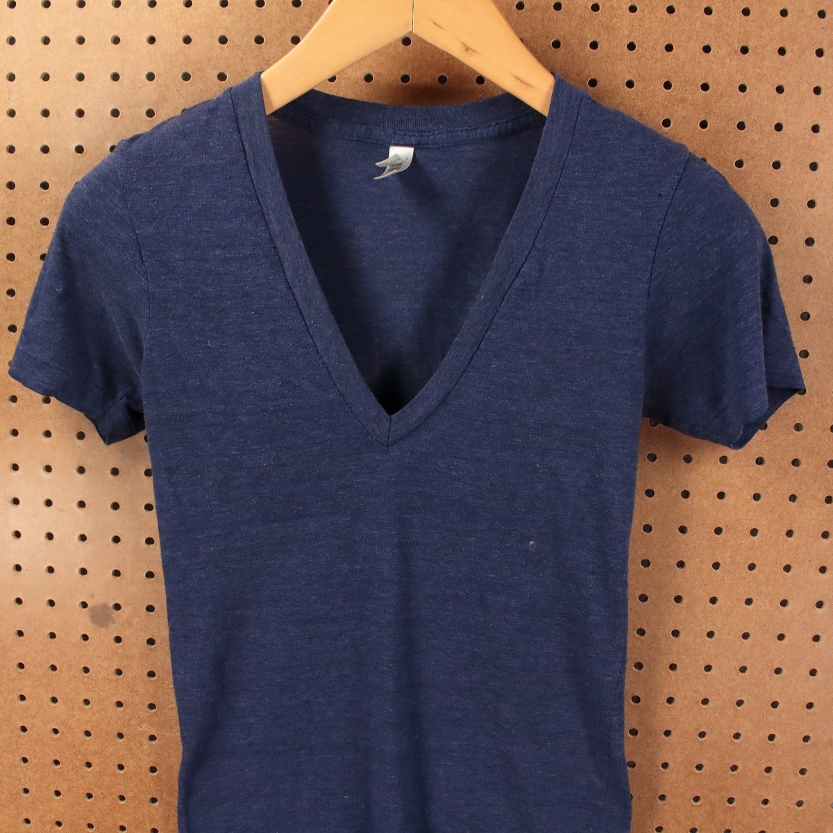AMERICAN APPAREL 50/25/25 deep v neck Track t-shirt XXS vtg y2k