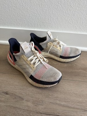 Adidas Ultraboost 19 Pink White Tech Running Shoes Sneakers Women s 9.5 Men s 8