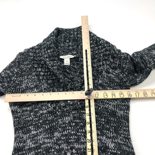 White House Black Market Acrylic V-Neck Collared Pullover Sweater Black White - Picture 4 of 9