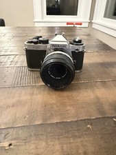 Nikon FE2 Silver 35mm w/ F3.5 55mm Lens SLR Film Camera Works New Battery
