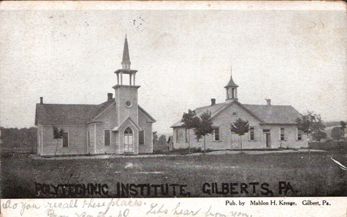 Gilbert, PA Ansicht des Polytechnischen Instituts Postkarte mit geteilter Rückseite verschickt 1909