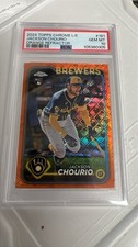 2024 Topps Chrome Logofractor Jackson Chourio Orange Refractor RC /25 PSA 10