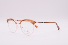 NEW NICOLE MILLER DEAUVILLE C02 BROWN GOLD GUNMETAL AUTHENTIC EYEGLASSES 52-18