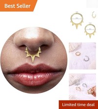 Dainty 16G 8mm Septum Ring in 316L Surgical Steel with Sparkling Cubic Zirconia