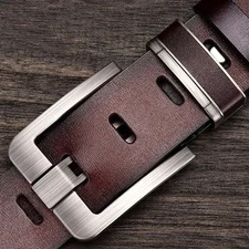 Genuine Leather Pin Buckle Belt Men Jeans Business Casual Alloy Strap Belts