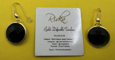 Rivka Friedman Jewelry NWT Green Crystal Round Emerald Earrings