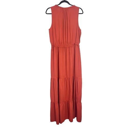 Kirundo Sleeveless Tiered Maxi Dress Womens XL Rusty Pumpkin Spice New With Tags - Picture 8 of 16
