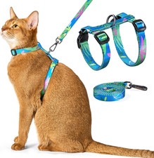Cat Harness and Leash Set - Escape Proof Adjustable Cat Harness, Comfortable Sof