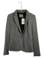 ORSAY Damen Blazer Gr. 38 Grau Fischgrät Business Jacke Elegant