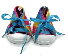 Build a Bear Pink Rainbow High Top Sneaker Shoes Lace Up Bear Accessories BABW