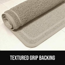 Exfoliating Bath and Shower Mat, Textured Backing, 24x16 Beige  Soft Loofah-St