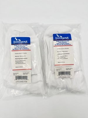 Buster Brown 100% Cotton Anklet Socks 6 Pairs Black White No Elastic Sz Opt